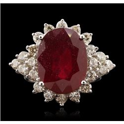 14KT White Gold 11.87ct Ruby and Diamond Ring