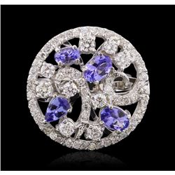 14KT White Gold 1.67ctw Tanzanite and Diamond Ring