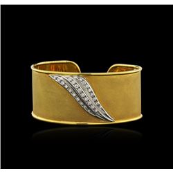 18KT Two-Tone Gold 0.33ctw Diamond Cuff Bracelet