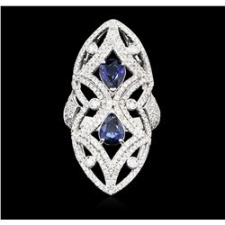 14KT White Gold 1.98ctw Sapphire and Diamond Ring