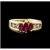 Image 1 : 14KT Yellow Gold 0.37ctw Ruby and Diamond Ring