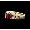 Image 2 : 14KT Yellow Gold 0.37ctw Ruby and Diamond Ring