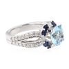 Image 2 : 14KT White Gold 3.24ct Topaz, Sapphire and Diamond Ring