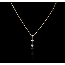 14KT Yellow Gold 0.55ctw Diamond Pendant With Chain