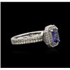 Image 2 : 14KT White Gold 0.86ct Tanzanite and Diamond Ring