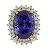 Image 1 : 14KT White Gold GIA Certified 22.13ct Tanzanite and Diamond Ring
