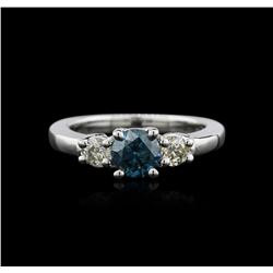 14KT White Gold 1.01ctw Blue Diamond Ring