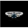 Image 1 : 14KT White Gold 1.01ctw Blue Diamond Ring