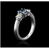 Image 3 : 14KT White Gold 1.01ctw Blue Diamond Ring