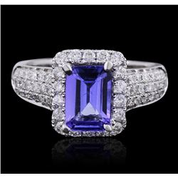 14KT White Gold 1.84ct Tanzanite and Diamond Ring