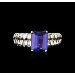 14KT White Gold 2.57ct Tanzanite and Diamond Ring