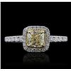 Image 1 : 14KT White Gold 1.05ct SI1/Light Yellow Diamond Ring