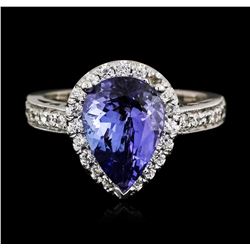 14KT White Gold 2.87ct Tanzanite and Diamond Ring