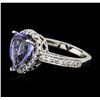 Image 2 : 14KT White Gold 2.87ct Tanzanite and Diamond Ring