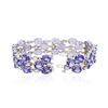 Image 3 : 14KT White Gold 47.52ctw Tanzanite and Diamond Bracelet