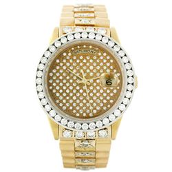 Rolex President 18KT Gold 7.50ctw Diamond DayDate Men's Watch