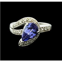 18KT White Gold 1.72ct Tanzanite and Diamond Ring