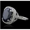 Image 2 : 14KT White Gold 12.33ct Sapphire and Diamond Ring
