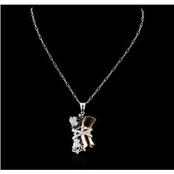 14KT Two-Tone Gold 1.45ctw Diamond Pendant With Chain