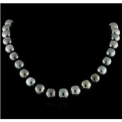 Tahitian Cultured Pearl Necklace with 14KT White Gold Diamond Clasp