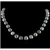 Image 1 : Tahitian Cultured Pearl Necklace with 14KT White Gold Diamond Clasp