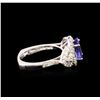 Image 3 : 14KT White Gold 1.90ct Tanzanite and Diamond Ring