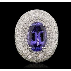 14KT White Gold 4.84ct Tanzanite and Diamond Ring