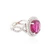 Image 2 : 18KT White Gold 6.08ct Rubellite and Diamond Ring