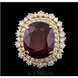 14KT Yellow Gold 16.36ct Ruby and Diamond Ring