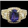 Image 1 : 14KT Yellow Gold 3.11ct Tanzanite and Diamond Ring