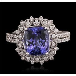 14KT White Gold 3.02ct Tanzanite and Diamond Ring