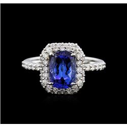 14KT White Gold 1.97ct Tanzanite and Diamond Ring