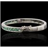 Image 2 : 14KT White Gold 2.10ctw Emerald Bangle