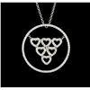 Image 1 : 14KT White Gold 1.01ctw Diamond Pendant With Chain