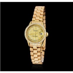 Rolex 18KT Yellow Gold Diamond DateJust Ladies Watch