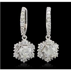 14KT White Gold 4.92ctw Diamond Earrings