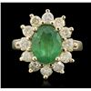 Image 1 : 14KT Yellow Gold 2.79ct Emerald and Diamond Ring