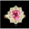 Image 1 : 14KT Yellow Gold 2.61ct Tourmaline and Diamond Ring