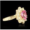 Image 3 : 14KT Yellow Gold 2.61ct Tourmaline and Diamond Ring