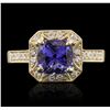 Image 1 : 14KT Yellow Gold 1.78ct Tanzanite and Diamond Ring