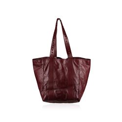 Valentino Garavani Rockstud Handle Burgundy Leather Tote Bag