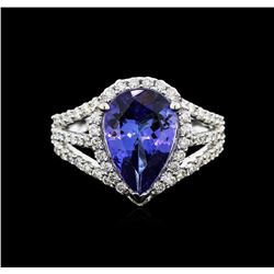 18KT White Gold 3.62ct Tanzanite and Diamond Ring