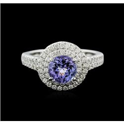 18KT White Gold 1.37ct Tanzanite and Diamond Ring