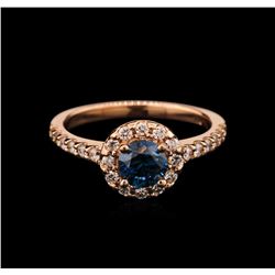 1.12ctw Blue Diamond Ring - 14KT Rose Gold