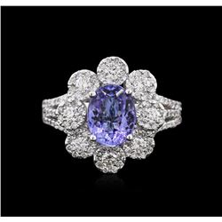 14KT White Gold 2.00ct Tanzanite and Diamond Ring