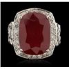 Image 1 : 14KT White Gold 17.63ct Ruby and Diamond Ring