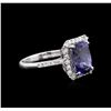 Image 2 : 14KT White Gold 3.59ct Tanzanite and Diamond Ring
