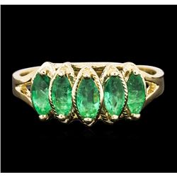 14KT Yellow Gold 0.86ctw Emerald Ring