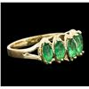 Image 2 : 14KT Yellow Gold 0.86ctw Emerald Ring