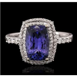 14KT White Gold 2.39ct Tanzanite and Diamond Ring